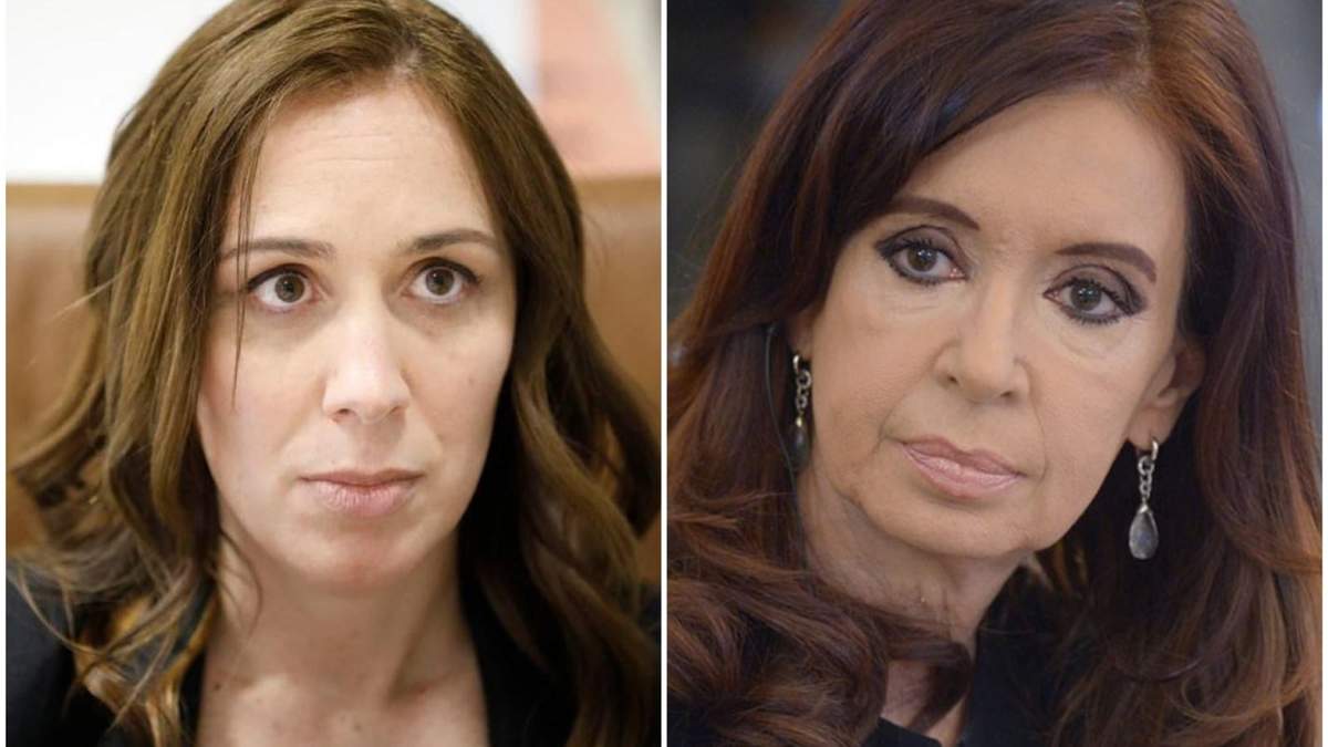 La exgobernadora bonaerense, María Eugenia Vidal, y la vicepresidenta, Cristina Fernández de Kirchner. Fuente: (Minuto Neuquén)