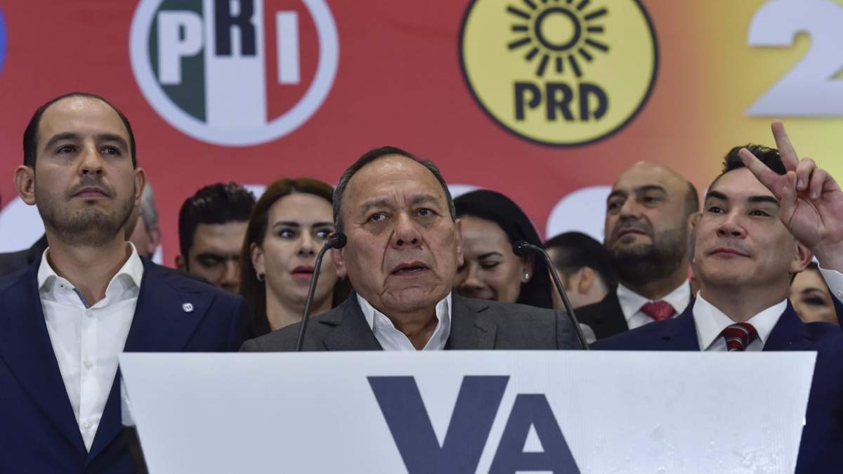 Los líderes de PAN, PRD y PRI