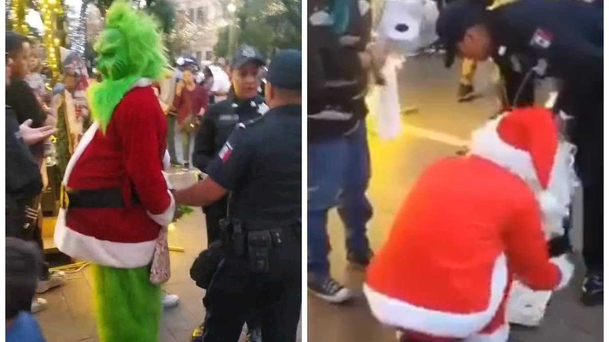 El Grinch y Santa fueron detenidos por la Policía Municipal de Aguascalientes