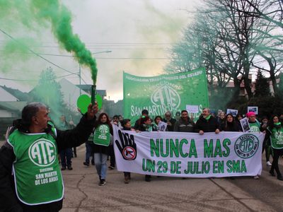 La lista verde de ATE movilizó y exigió justicia por el "atentado" contra trabajadores municipales