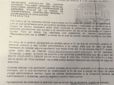 Gobierno de Mancera busca "inflar" el fondo de reconstrucción con "donativos" de empleados