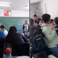 Harta del bullying contra su hijo, madre va a la escuela y golpea a alumno agresor
