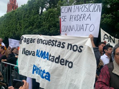 Sheinbaum y Alcaraz enfrentan en Guanajuato protestas de simpatizantes de Antares Vázquez (Video)