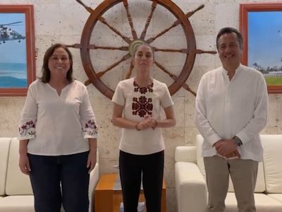 “Mal tiempo” impide a Sheinbaum llegar a evento en Orizaba, Veracruz