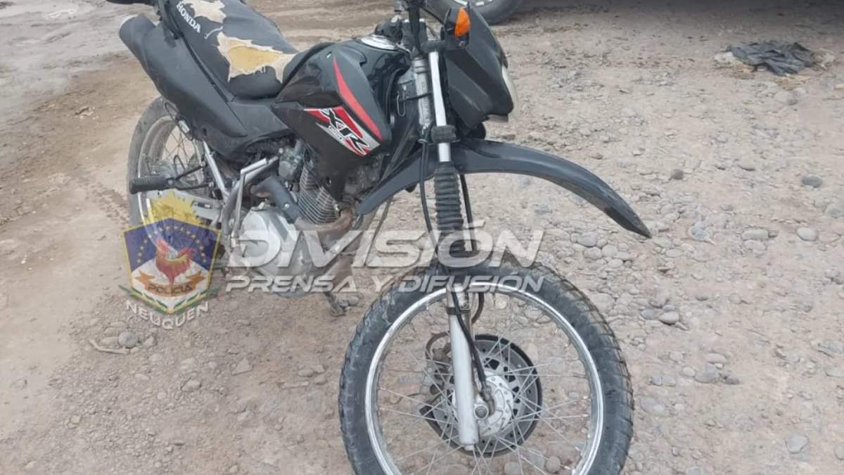 Moto robada. Fuente: (Policía de Neuquén)