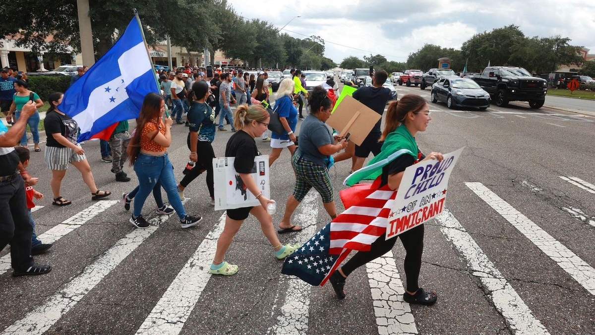 Manifestantes en Orlando