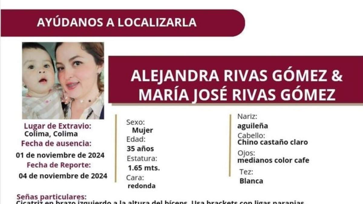 Alejandra Rivas Gómez, de 35 años, desapareció al viajar a Colima
