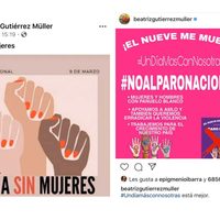 Beatriz Gutiérrez Müller cambia de postura sobre el paro de mujeres del 9 de marzo