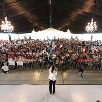 En Celaya, uno de los municipios más violentos, Sheinbaum presume experiencia contra la inseguridad