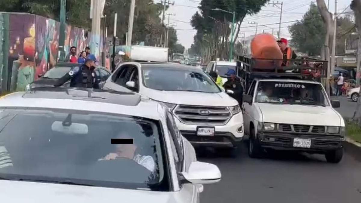 Momento del atropellamiento a policías