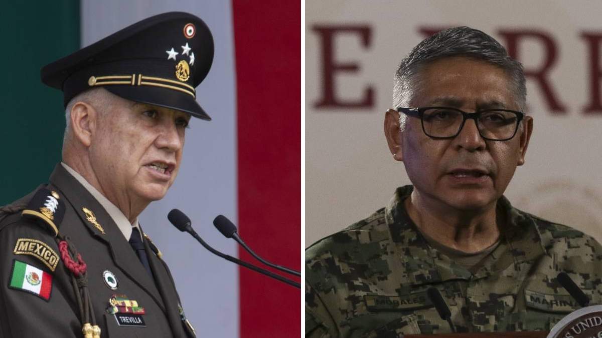 El General Ricardo Trevilla Trejo y el almirante Raymundo Pedro Morales Ángeles