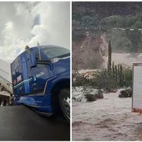 Tormenta tropical “Mario” deja carreteras afectadas e inundaciones en Baja California Sur