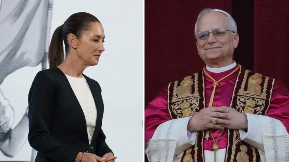 La presidenta Claudia Sheinbaum y el Papa León XIV