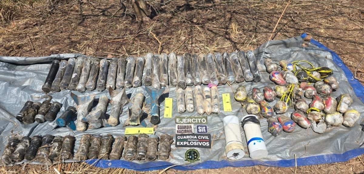 Explosivos decomisados en Apatzingán
