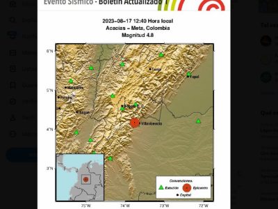 Dos fuertes sismos sacuden Colombia