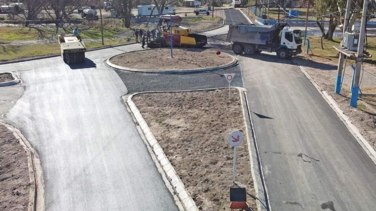 Obra en barrio La Ribera. Fuente: (Twitter)