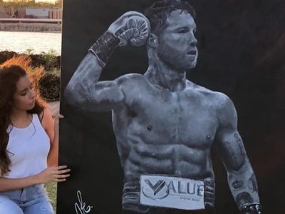 "Canelo" compra pintura de joven que recaudaba fondos para ir a la universidad