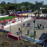 En la opacidad, rehabilitación de las canchas del Mundial Social