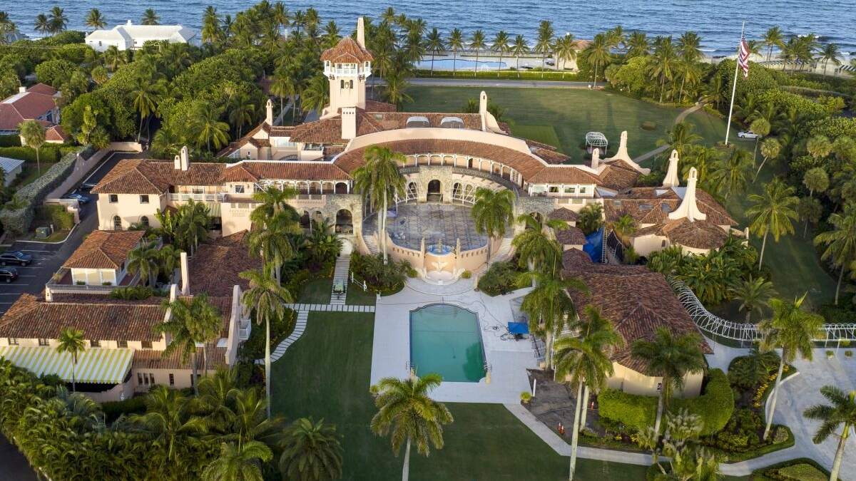 Una vista aérea de la finca Mar-a-Lago de Donald Trump, en Palm Beach, Florida