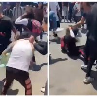 Una estudiante y una mujer con un bebé en brazos reciben una golpiza en Chalco (Video)