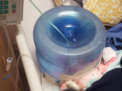 Improvisan 'casco de oxígeno” con un garrafón para salvar la vida de una recién nacida en Sonora