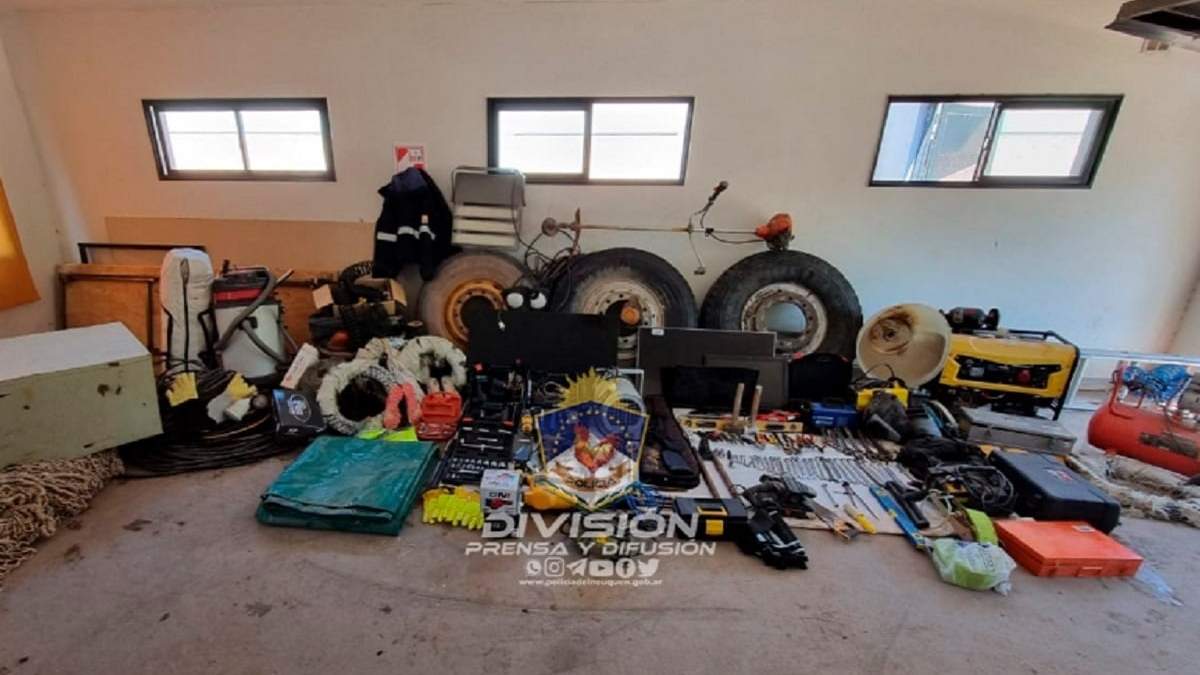 El material robado a una empresa de Añelo. Fuente: (Policía Neuquén)