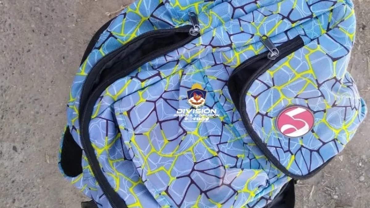 La mochila fue devuelta a la víctima de robo. Fuente: (Prensa Policía)