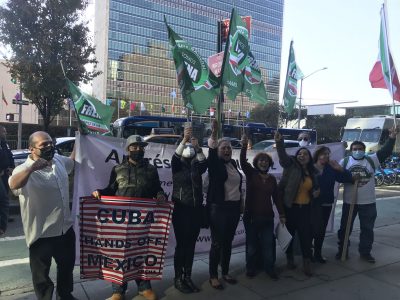 Simpatizantes de AMLO y Frena se confrontan a gritos en NY