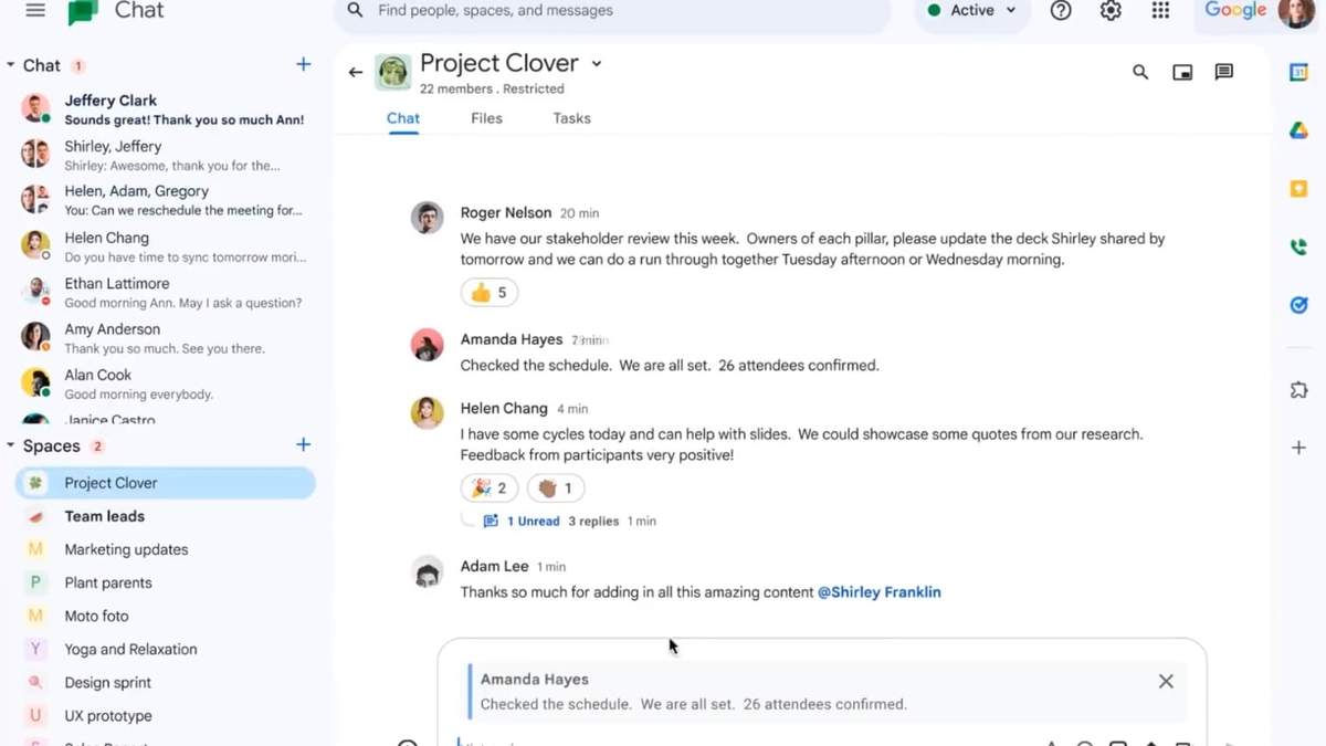 La versión de escritorio de Google Chat
