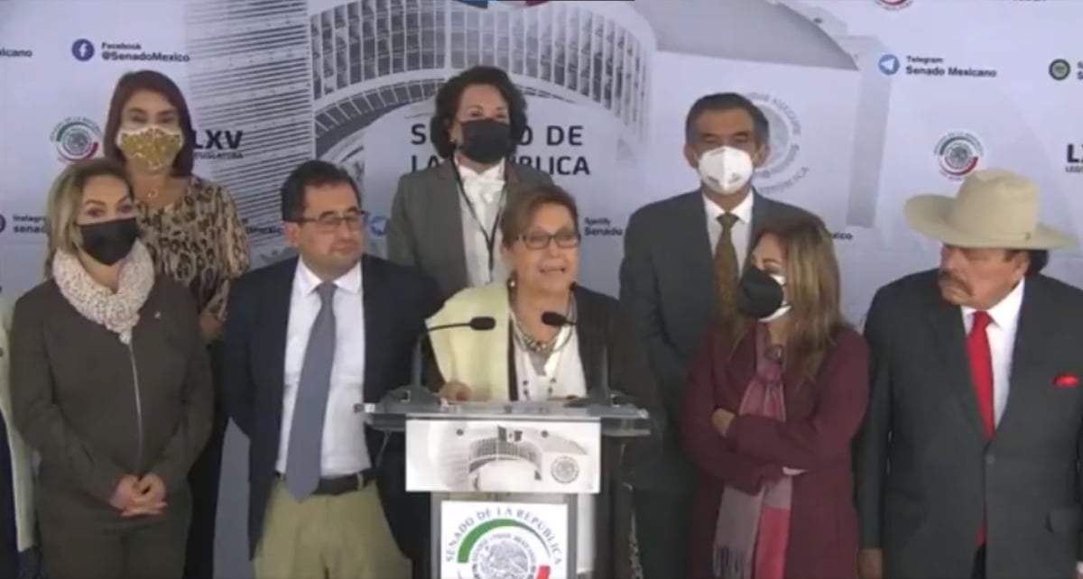 Senadores de Morena en su conferencia de prensa