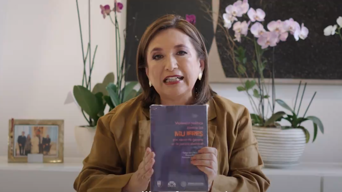 La senadora en su video