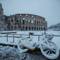 Imágenes de la nevada en Roma