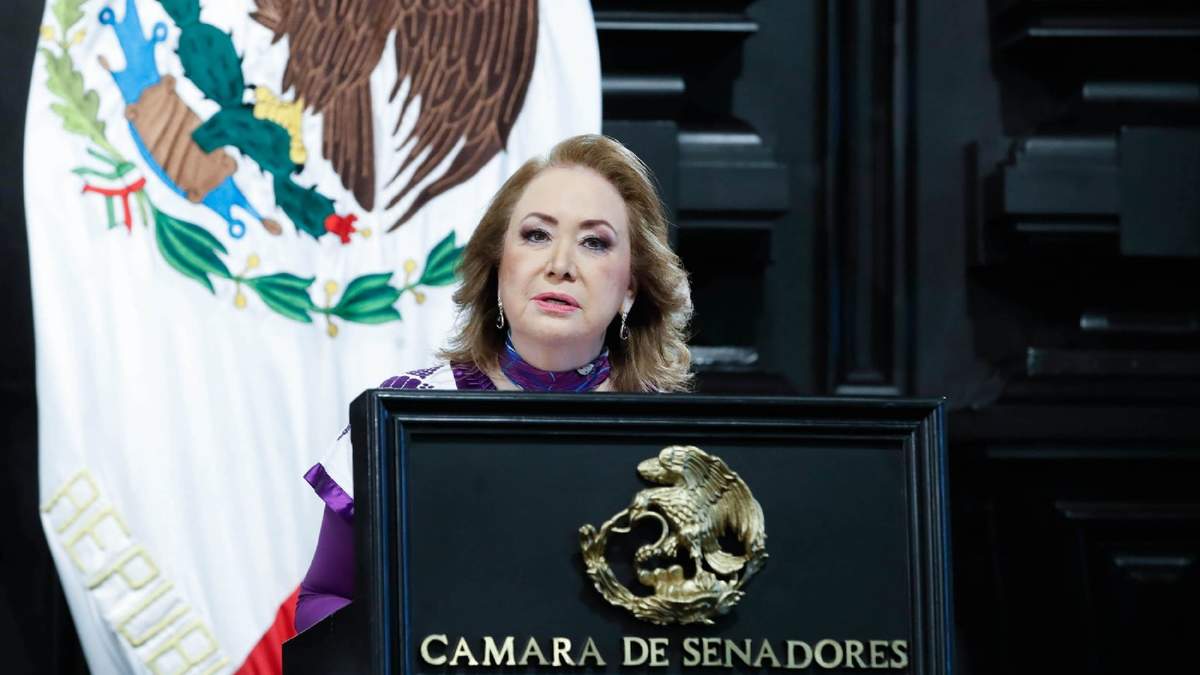 La ministra de la SCJN, Yasmín Esquivel Mossa, en el Congreso Feminista en el Senado de la República, el viernes 16 de enero de 2026