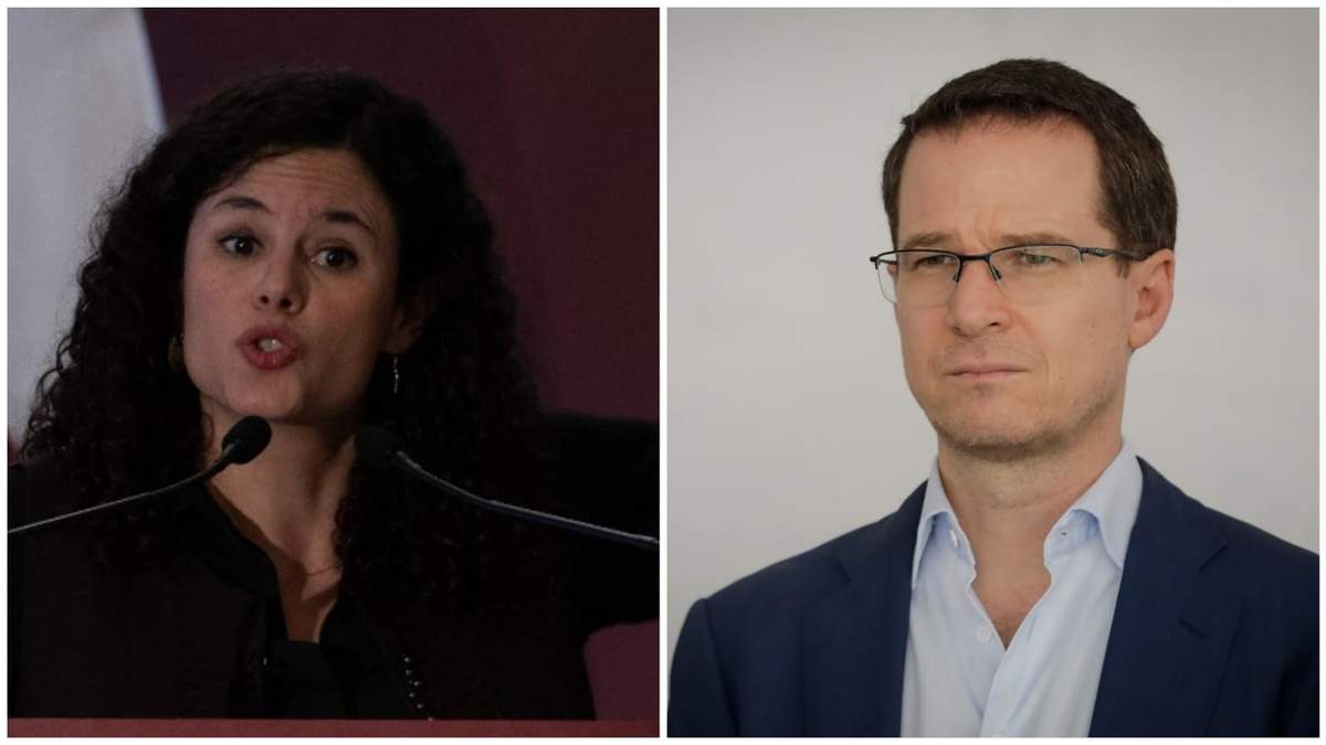 La presidenta nacional de Morena, Luisa María Alcalde y el senador panista Ricardo Anaya