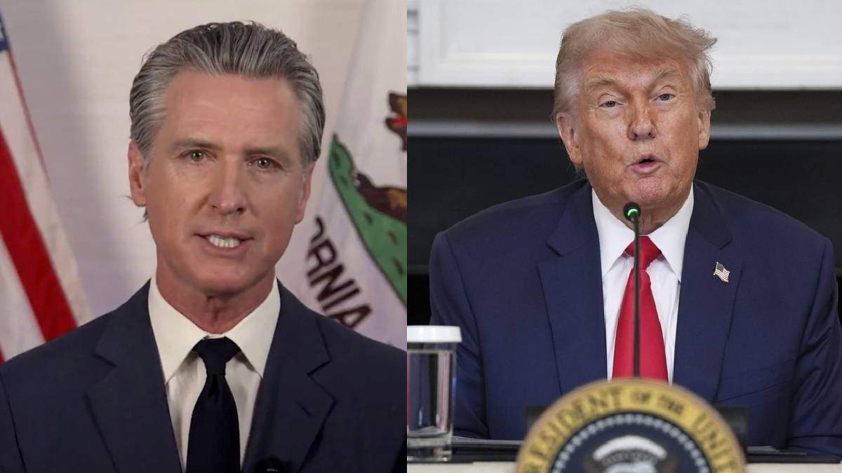 El gobernador de California, Gavon Newsom, y el presidente de Estados Unidos, Donald Trump