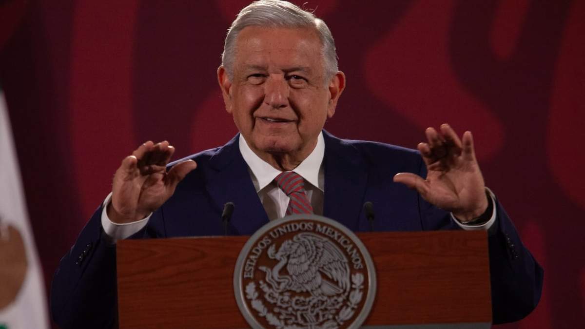 El mandatario durante su conferencia de este lunes en Palacio Nacional