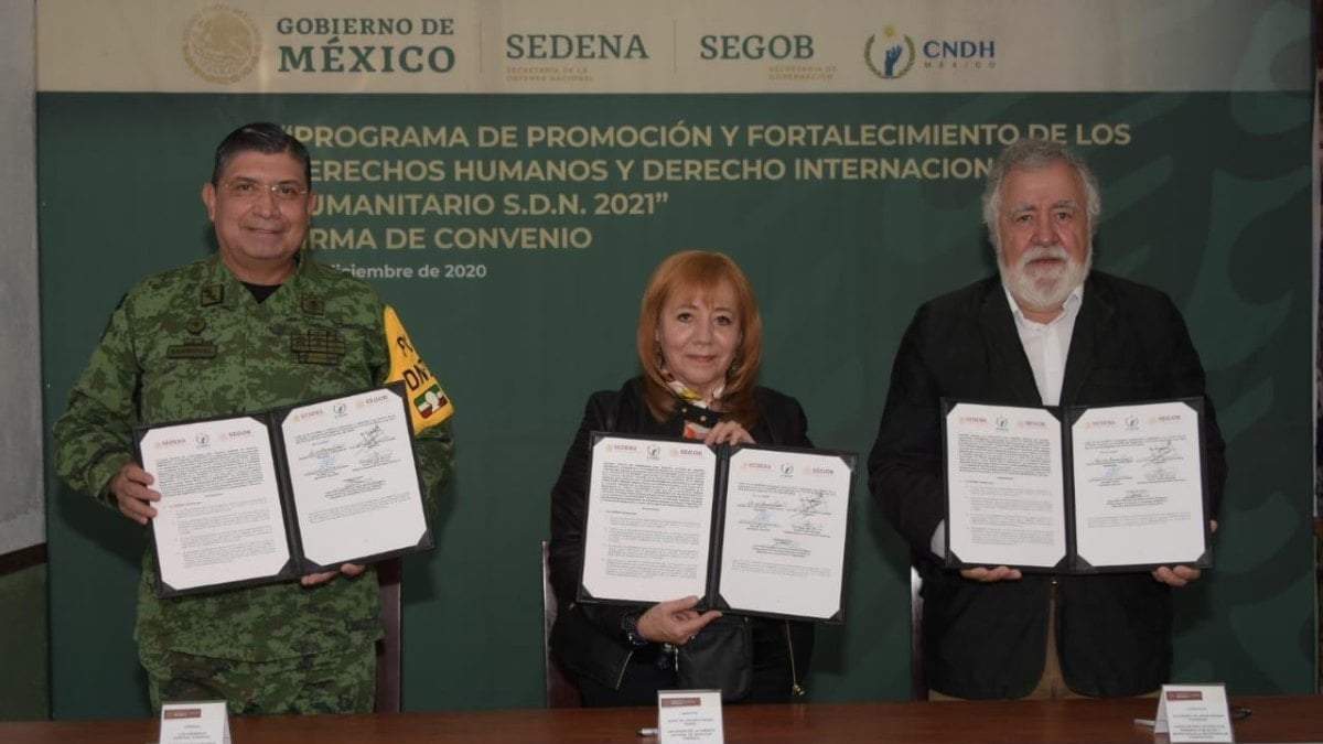 Firma de convenio CNDH y Sedena