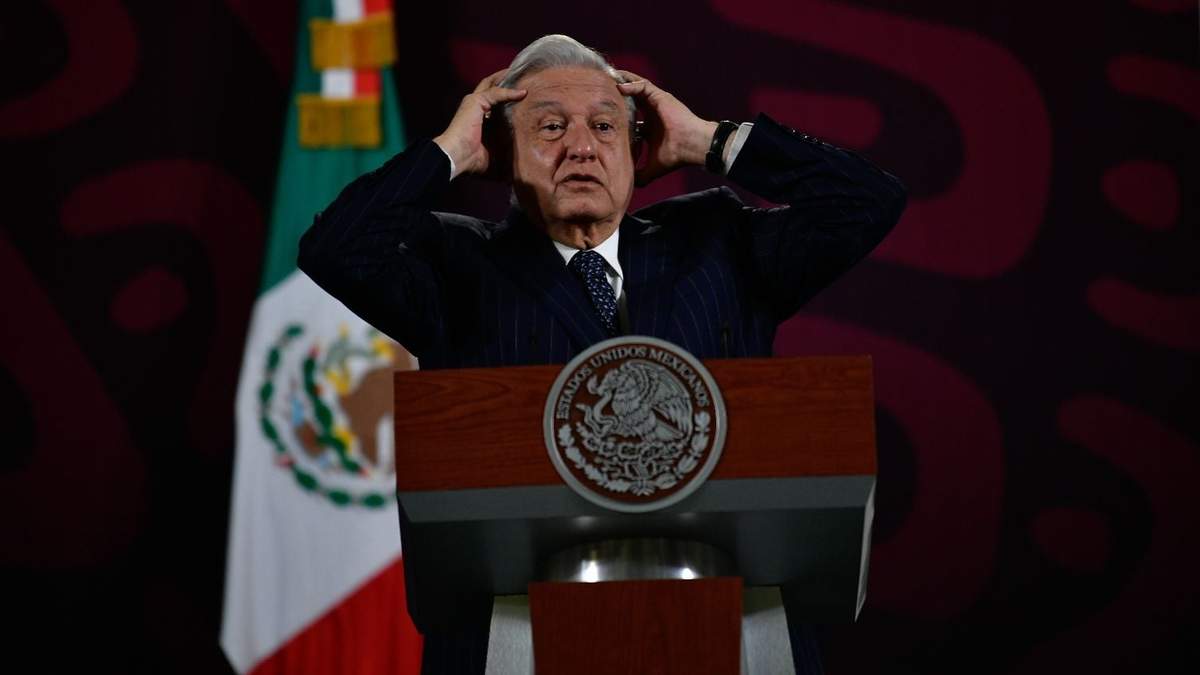 El presidente durante la conferencia en Palacio Nacional