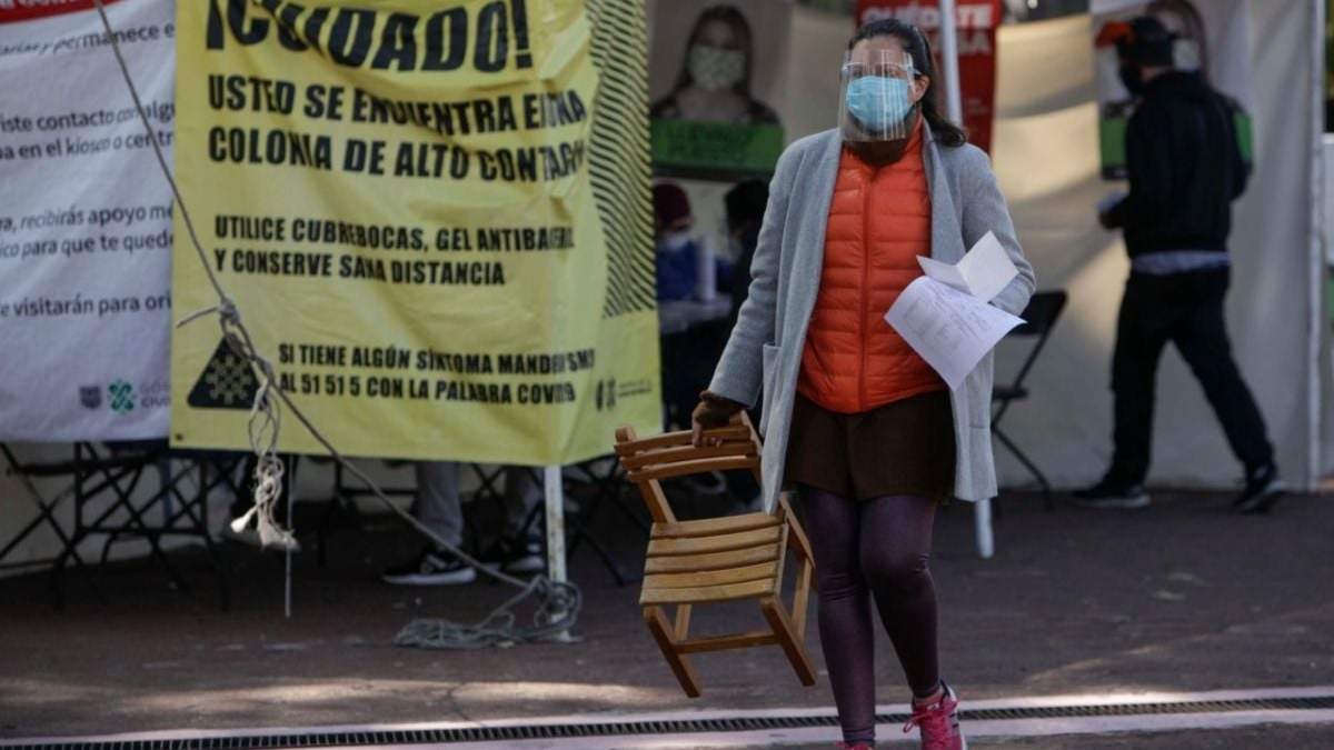 Un puesto donde se aplican pruebas de covid-19 en la Ciudad de México
