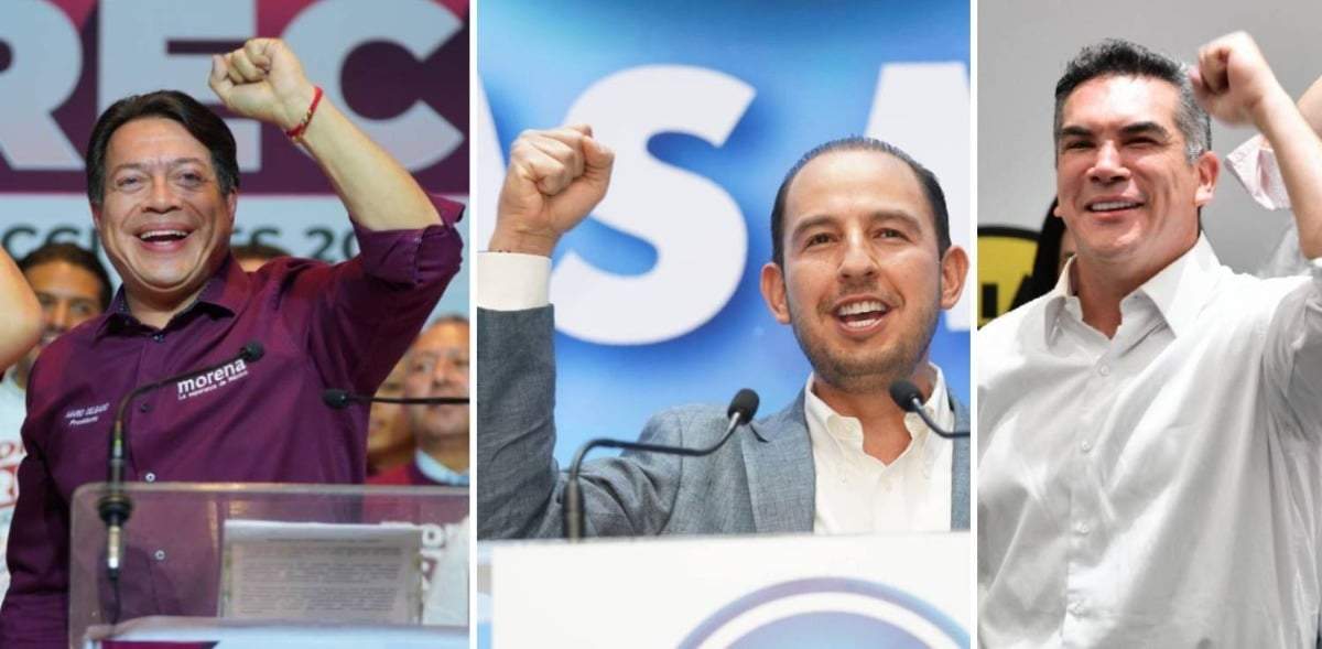 Los dirigentes partidistas de Morena, PAN y el PRI