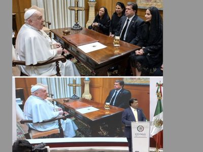 Pedro Haces edita foto con el Papa Francisco y borra a legisladoras que lo acompañaban