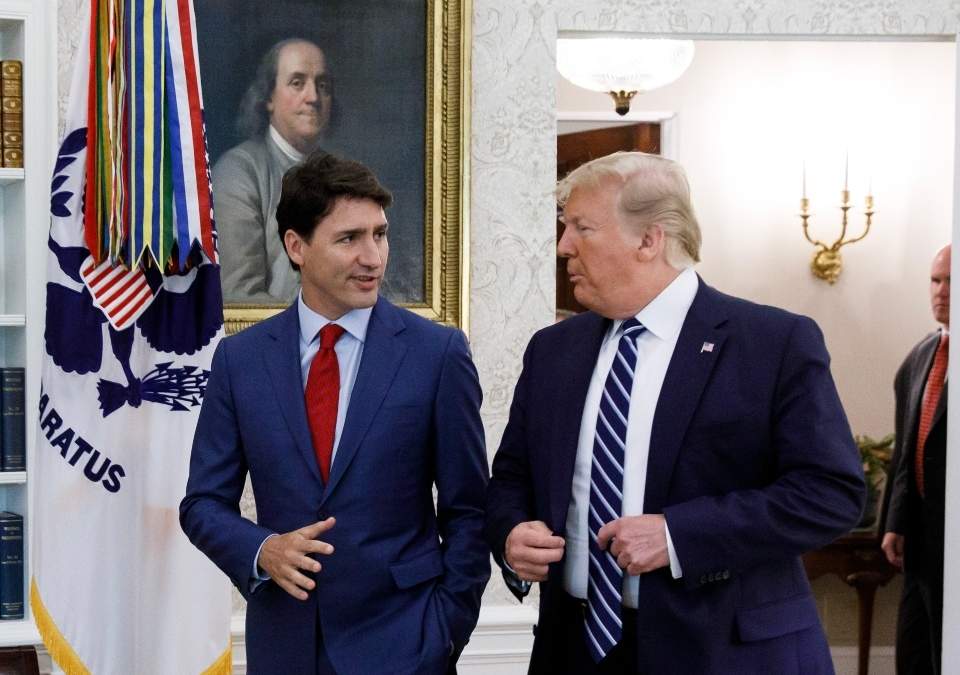 El primer ministro canadiense, Justin Trudeau, y Donald Trump