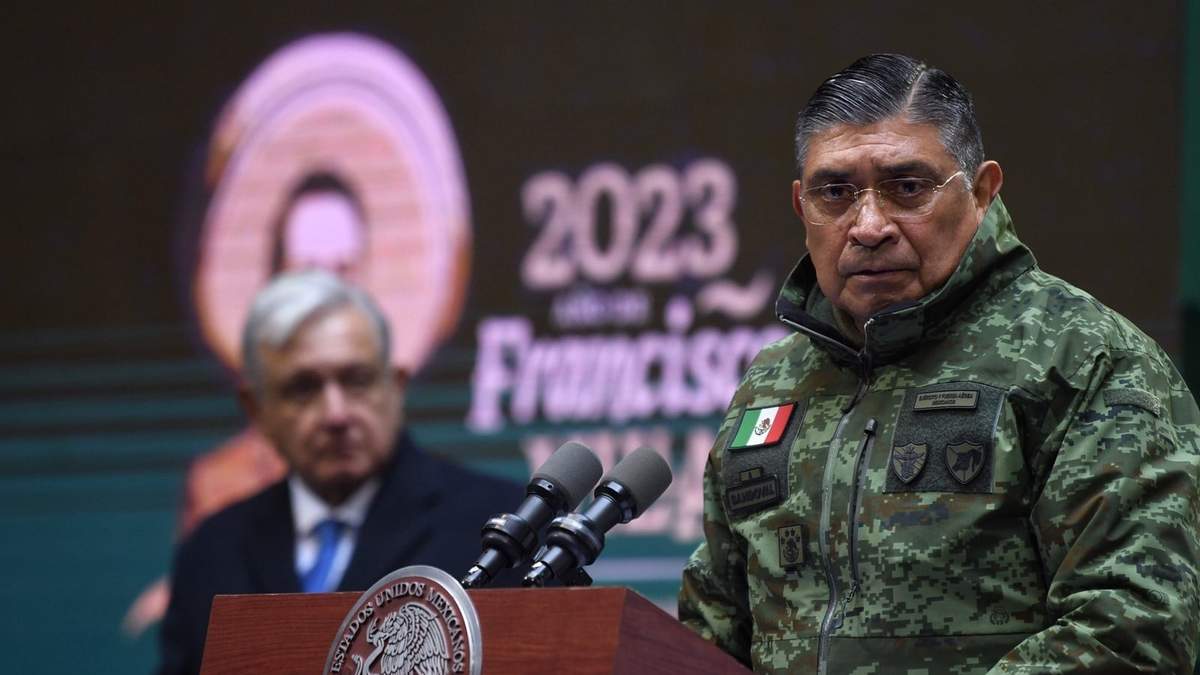 El titular de la Sedena, Luis Cresencio Sandoval, habla sobre el operativo en Durango en la conferencia del 20 de enero de 2023