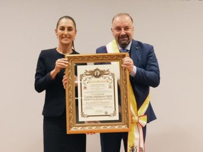 Sheinbaum agradece tras recibir el premio Premio Internazionale Bonifacio VIII