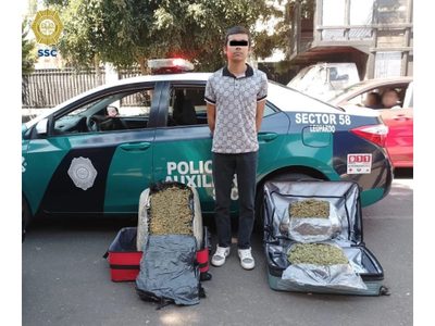 Joven con dos maletas repletas de mariguana es detenido en la TAPO; iba para Veracruz