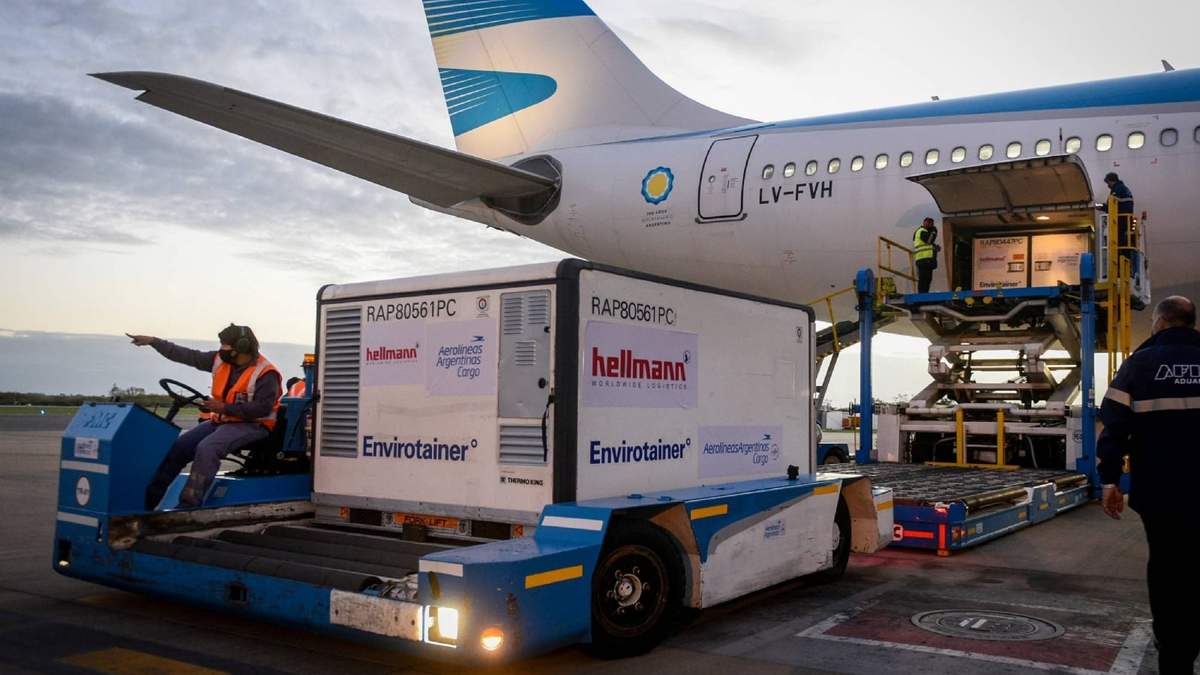 Los envíos estuvieron a cargo de Aerolíneas Argentinas. Fuente: (Twitter)