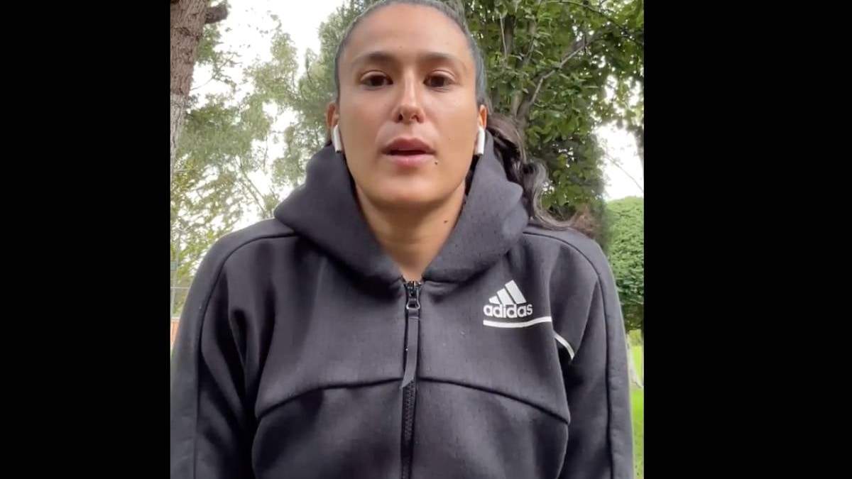 La ciclista en su mensaje en video