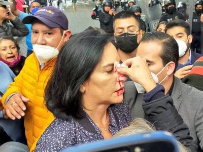 Lía Limón fue golpeada en un enfrentamiento con policías afuera del Congreso de la CDMX (Video)