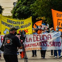 Reclamo sanitario: ya se instalaron las carpas en la Ciudad de Neuquén