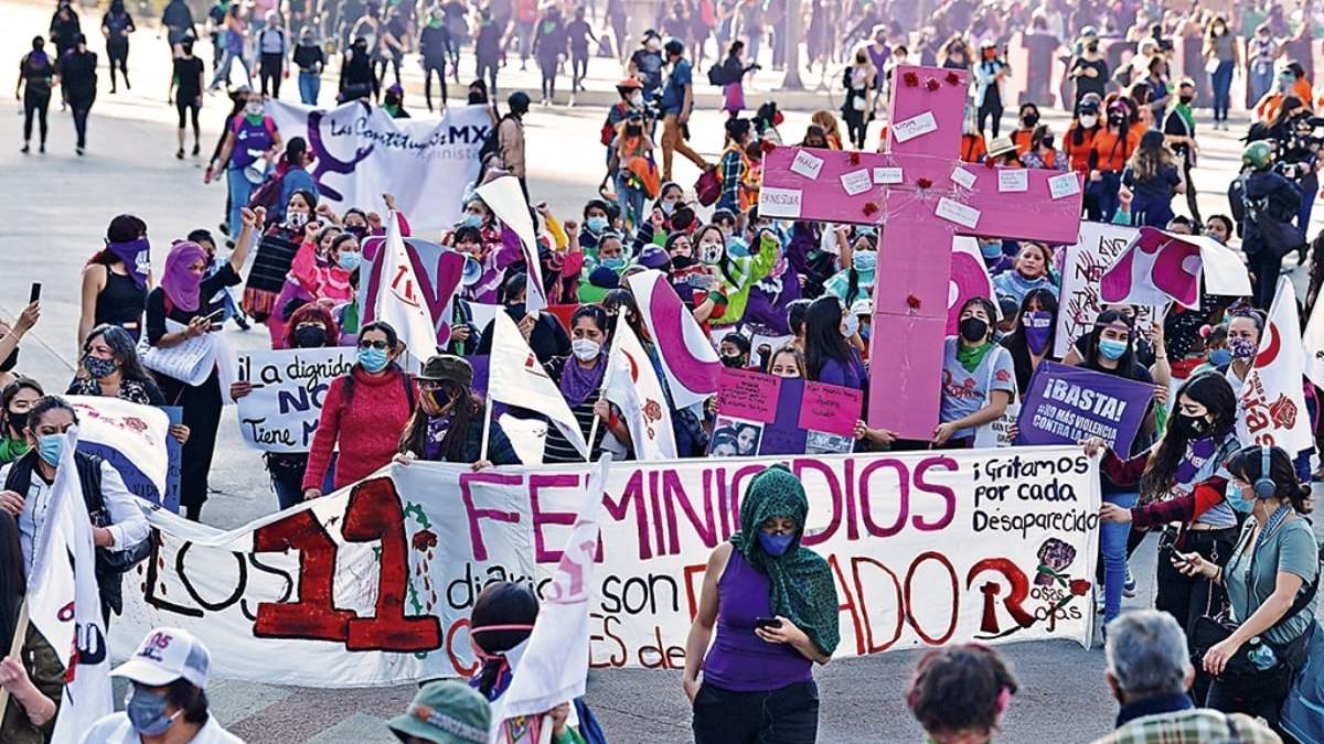 Protesta contra feminicidios en México